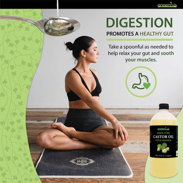 GreenIVe Aceite de Castor: textura dorada y viscosa ideal para tratamientos caseros