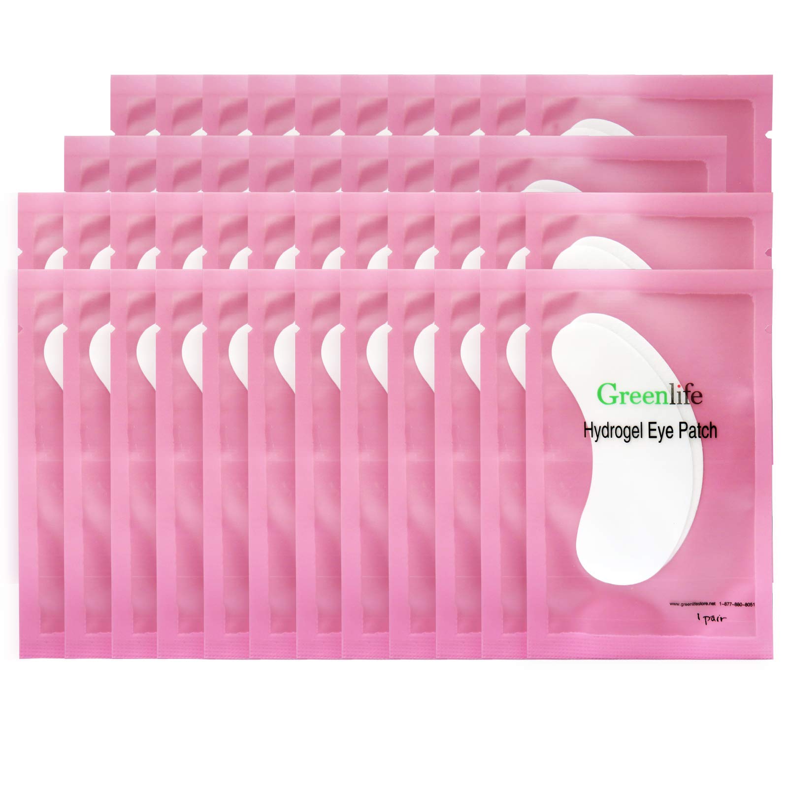 GreenLife patch hydrogel contour des yeux, hydratants et confortables pendant les traitements cils.