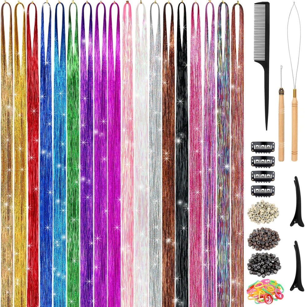 GrennMauler Hair Tinsel 48 pulgadas para peinados brillantes y duraderos.