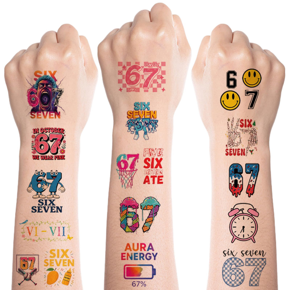 Grewgty 67 meme tatuajes: diseños vibrantes para fiestas.