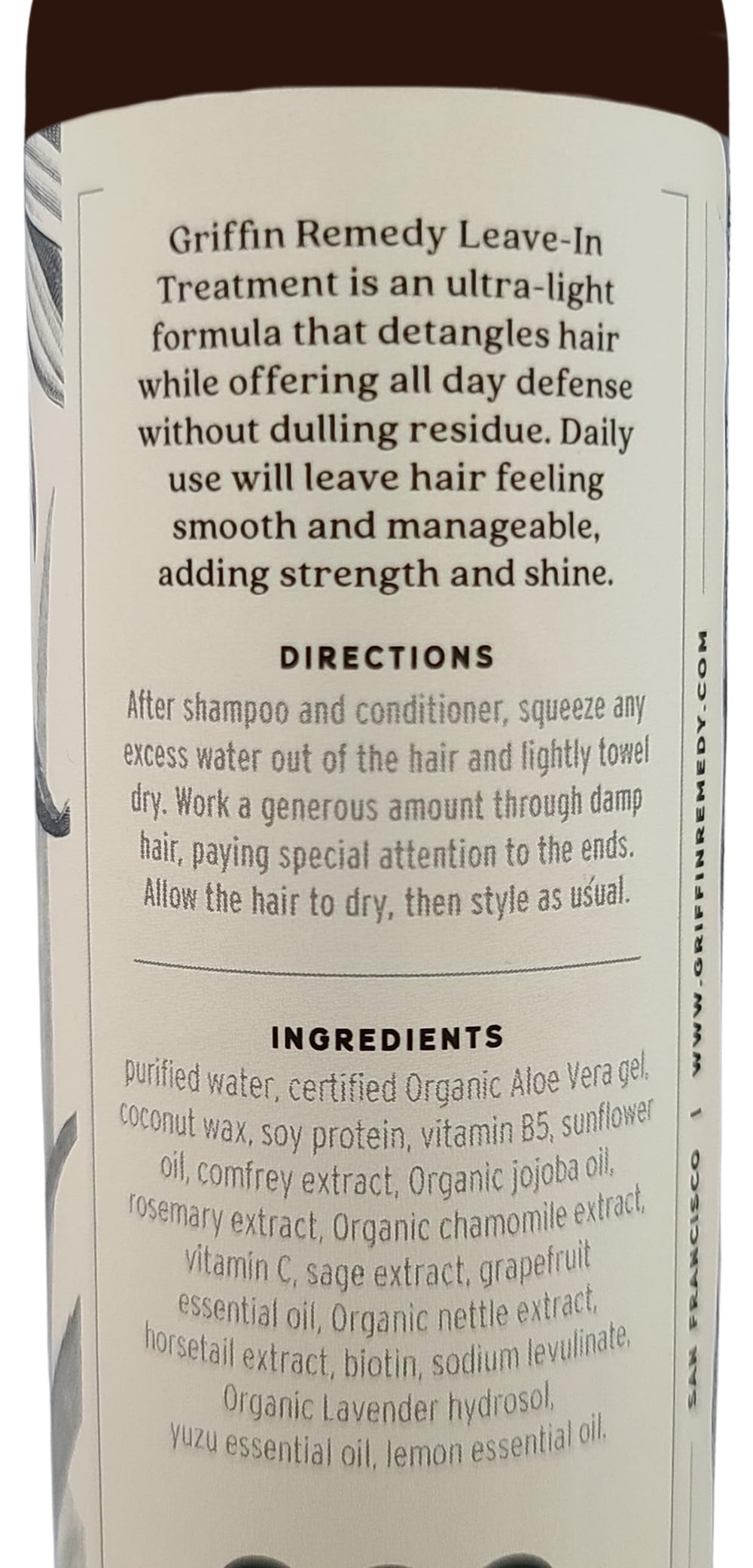 Griffin Remedy cabello más brillante y manejable tras cada uso.