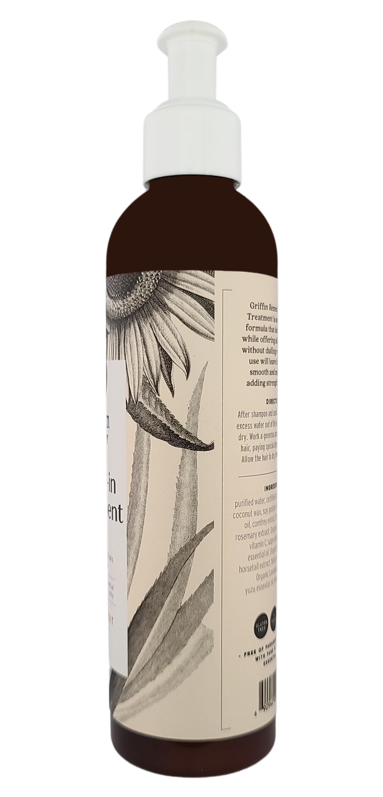 Griffin Remedy extractos orgánicos de manzanilla, salvia, ortiga y lavanda para el cabello.