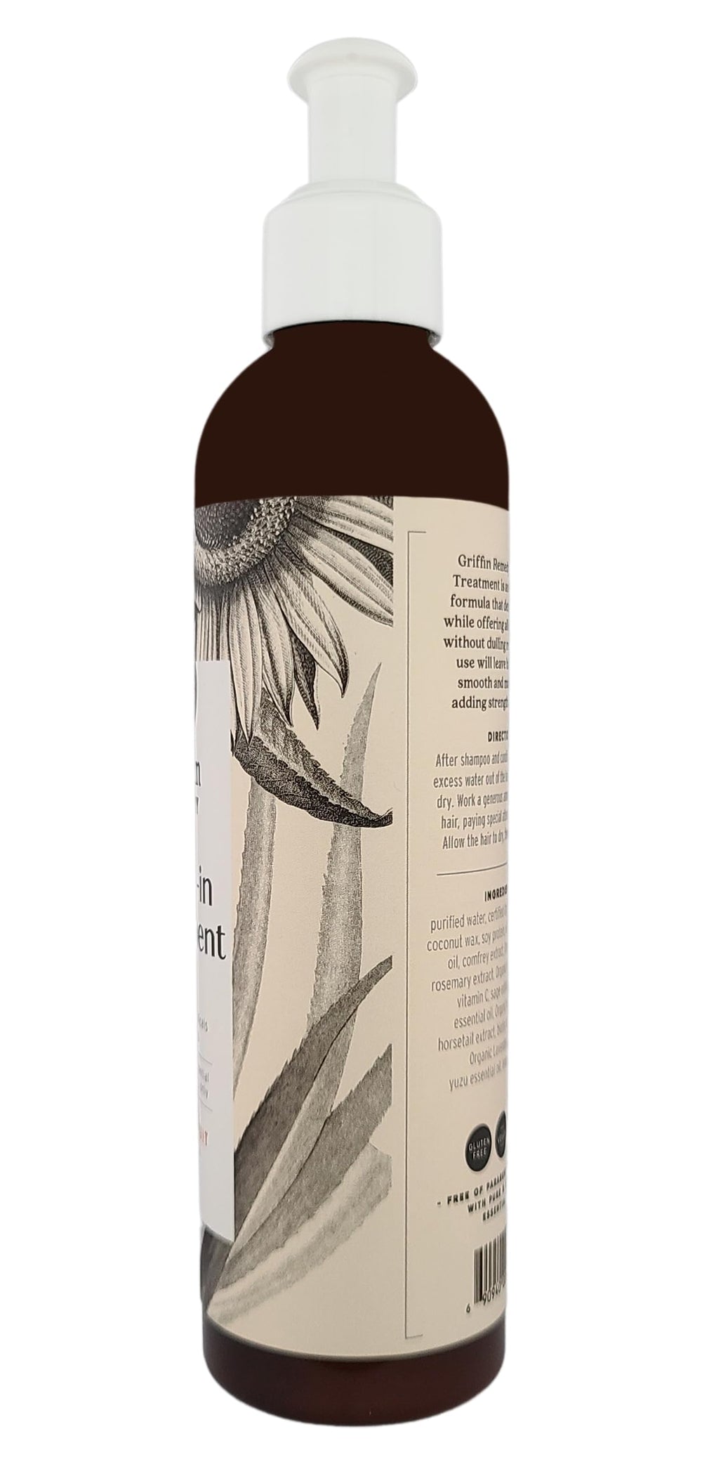 Griffin Remedy extractos orgánicos de manzanilla, salvia, ortiga y lavanda para el cabello.