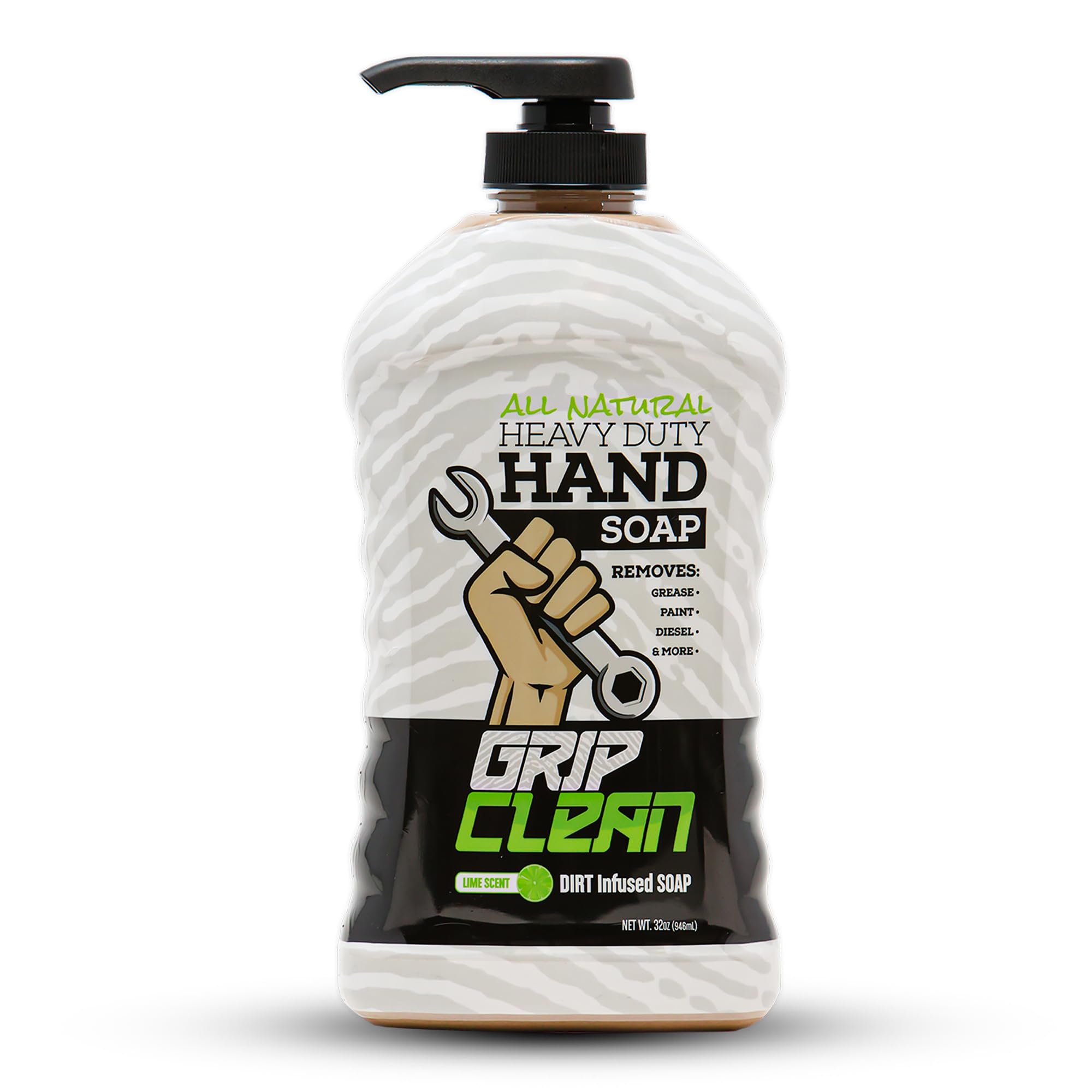 Grip Clean: vertido de la botella para limpieza profunda de manos en taller