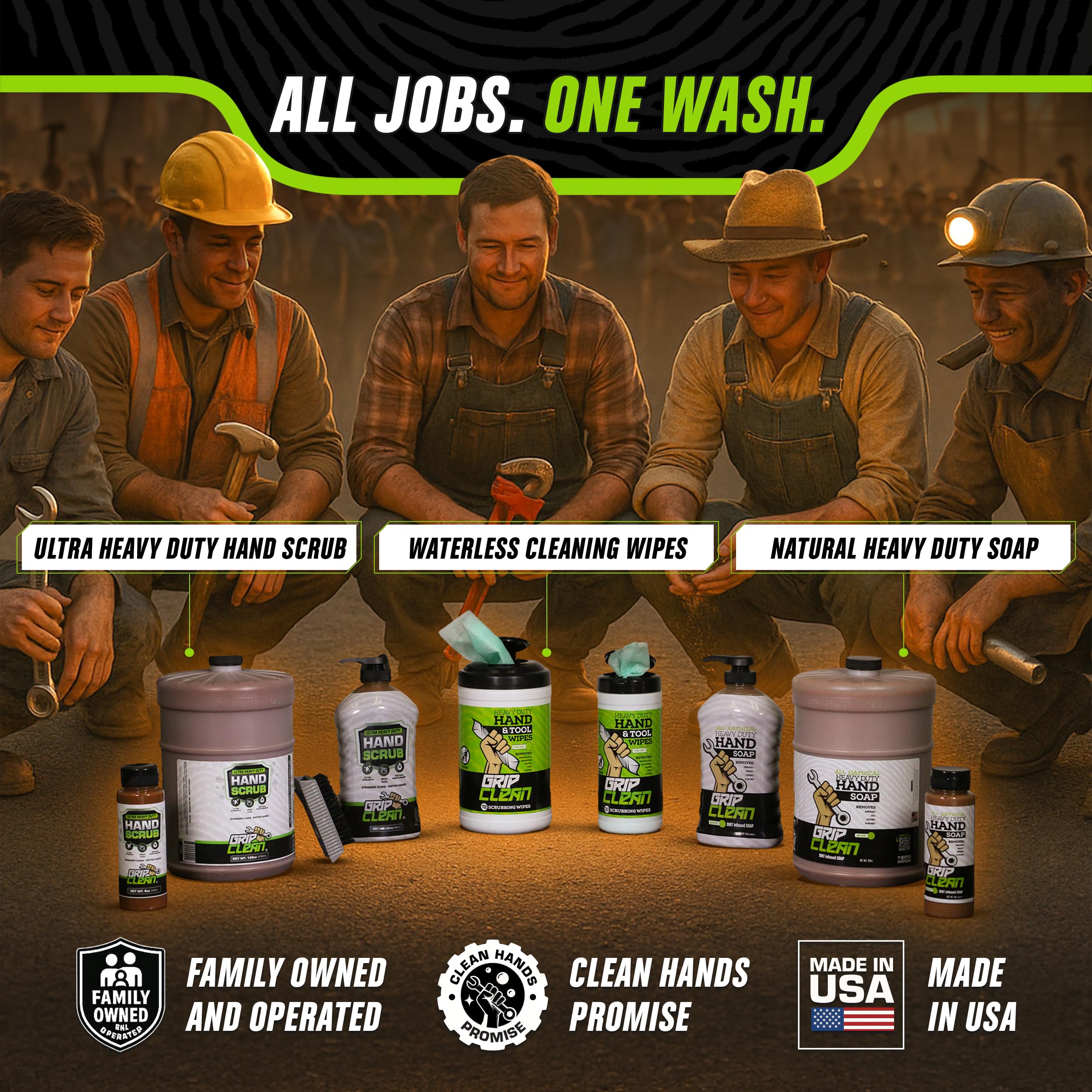 Grip Clean ayuda a mantener uñas limpias tras trabajos pesados.