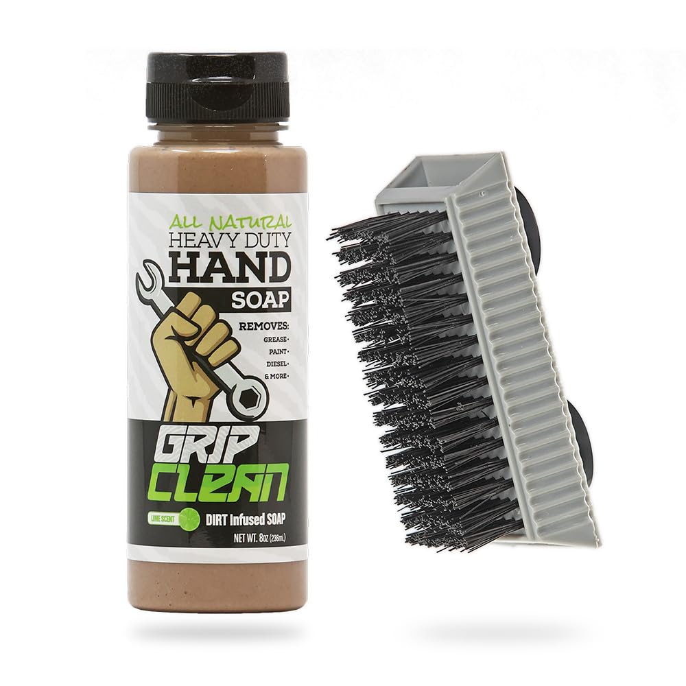 Grip Clean, botella de 8 oz para manos mecánicas, elimina grasa rápidamente.