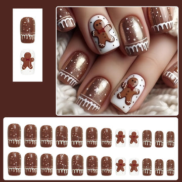 GRITOSE diseño hombre de jengibre en uñas para Navidad