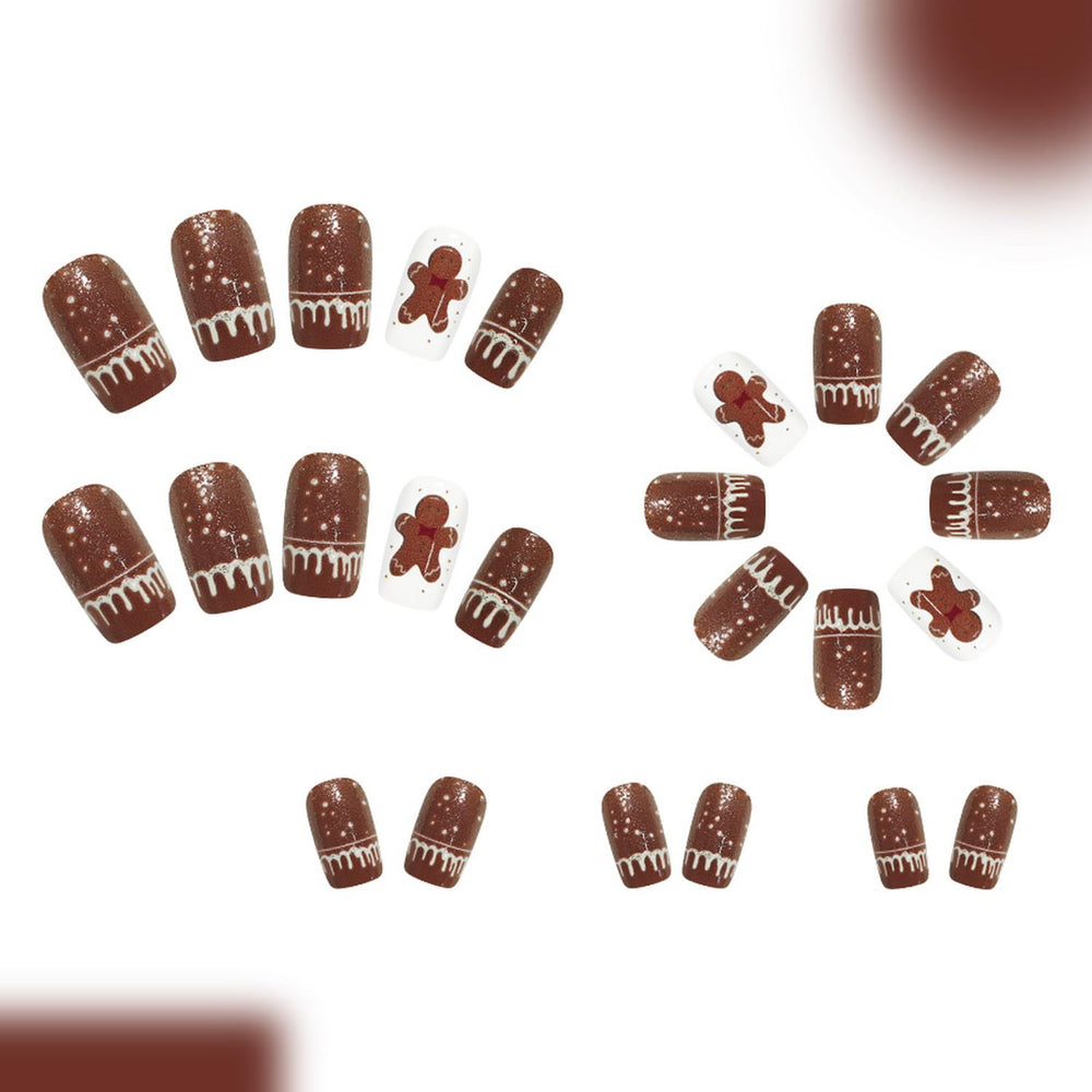 GRITOSE uñas acrilicas con brillo marron para glamour diario