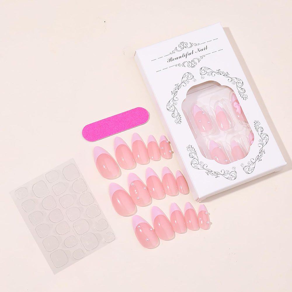 GRITOSE uñas postizas rosadas de cobertura completa para looks diarios