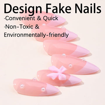 GRITOSE uñas reutilizables en color rosado con acabado brillante