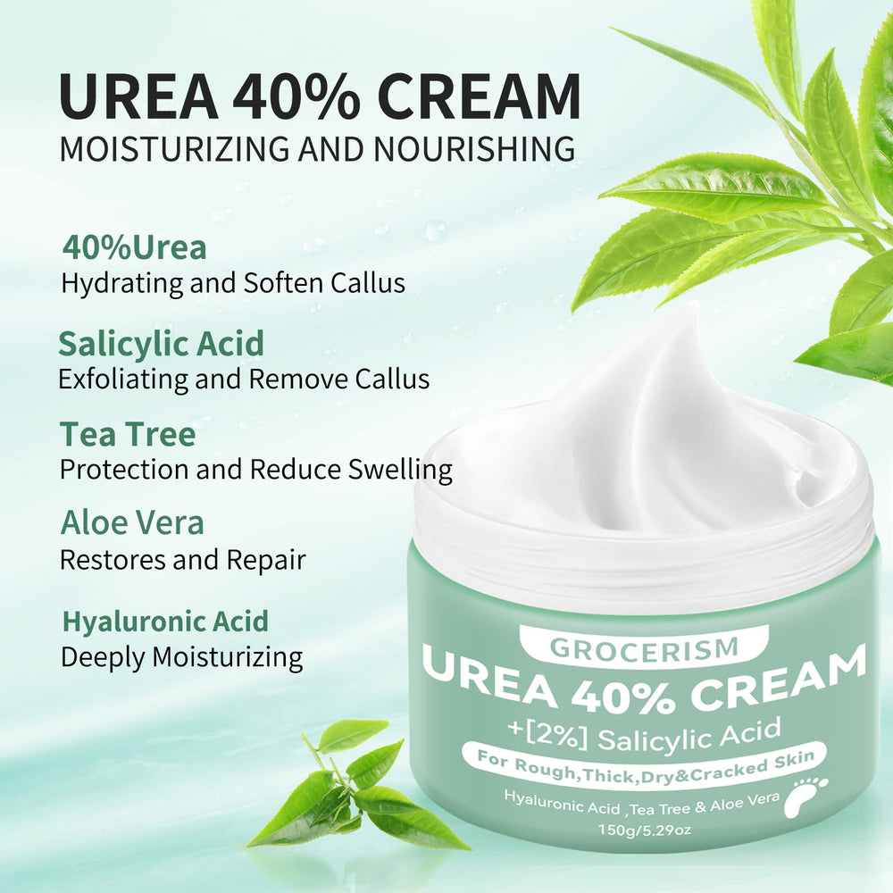 Grocerism crema urea 40% con arbol de te y aloe vera protege la piel y repara.