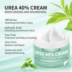 Grocerism Urea Cream para manos y pies, exfoliación suave gracias al ácido salicílico