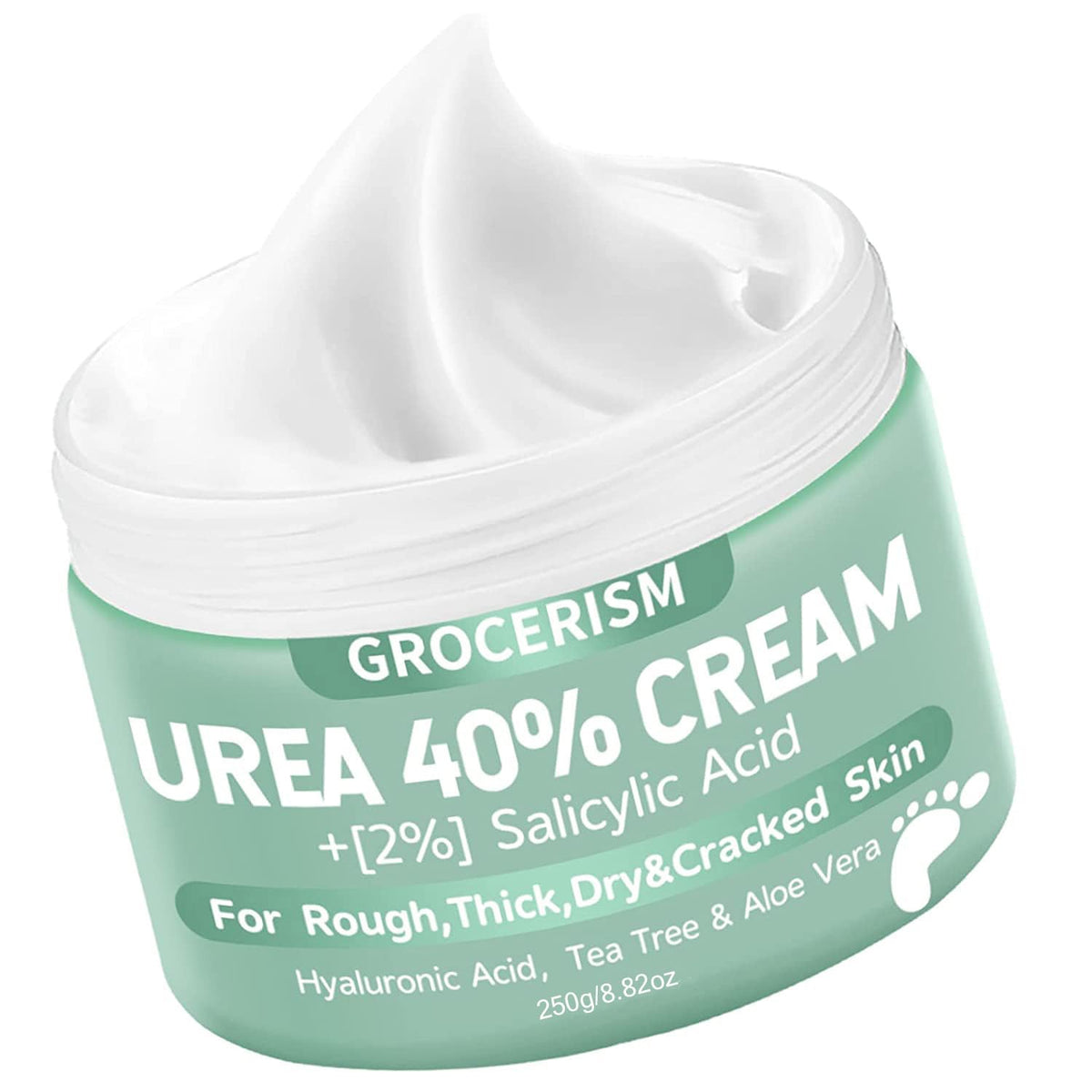 Grocerism Urea Cream 40% en envase, ideal para pies ásperos