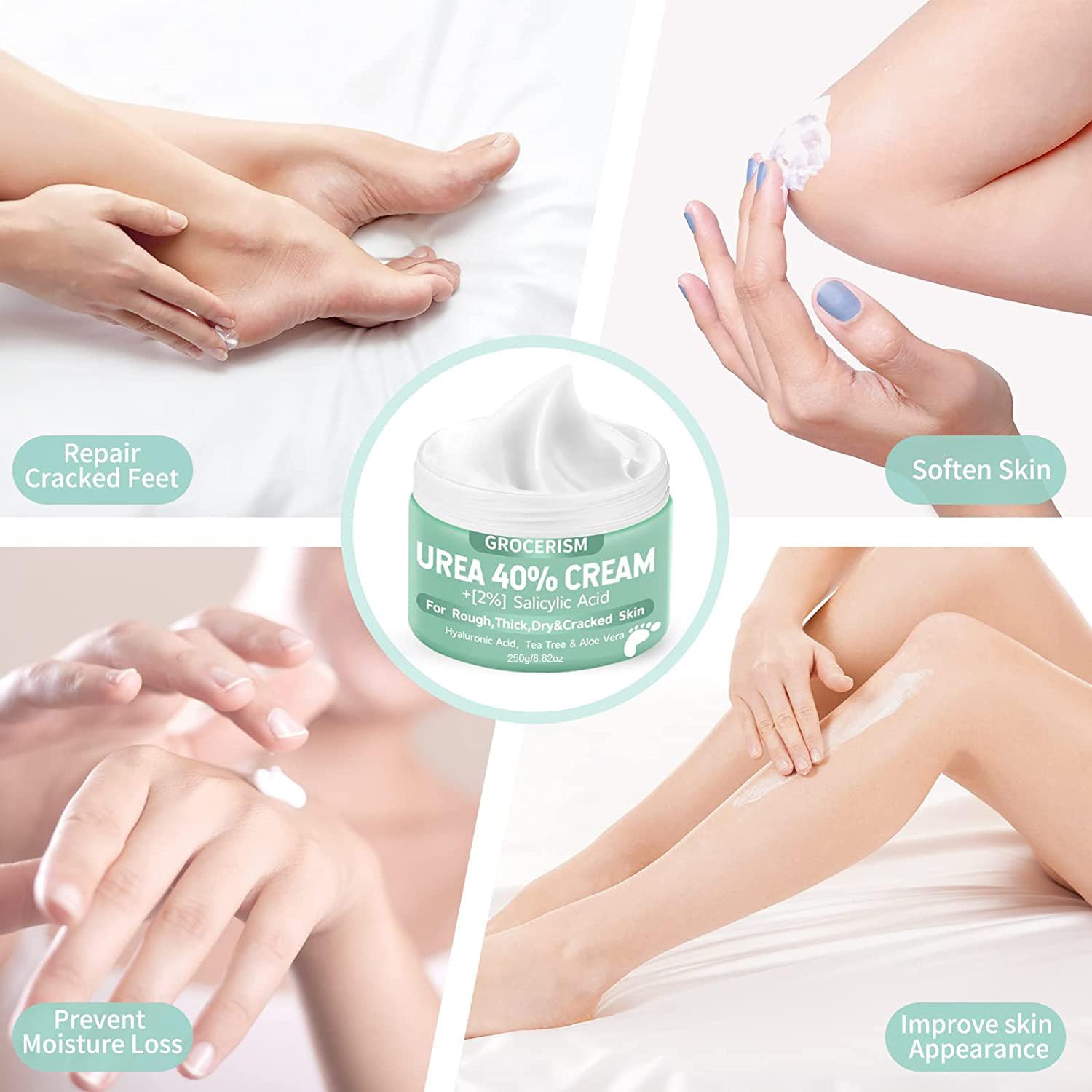Grocerism Urea Cream con ácido hialurónico para mantener hidratación