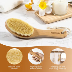 Groomage cepillas con cerdas naturales de jabalí para exfoliar la piel