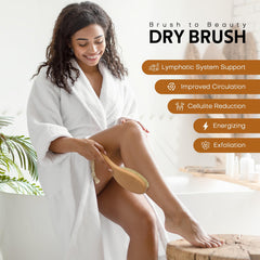 Groomage cepillo corporal con mango de madera ergonómico para uso cómodo