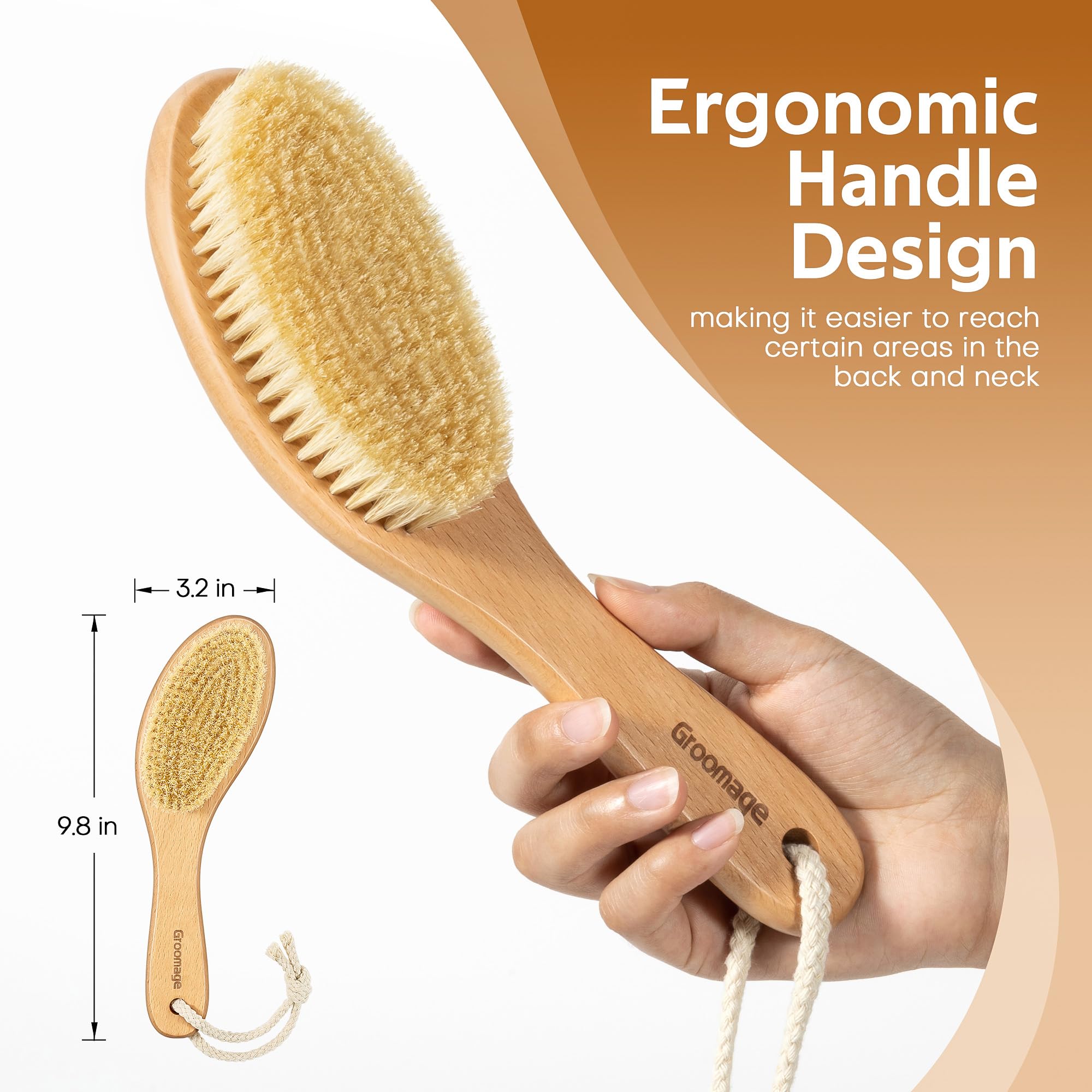 Groomage cepillo para uso en cuerpo entero cubriendo piernas y torso