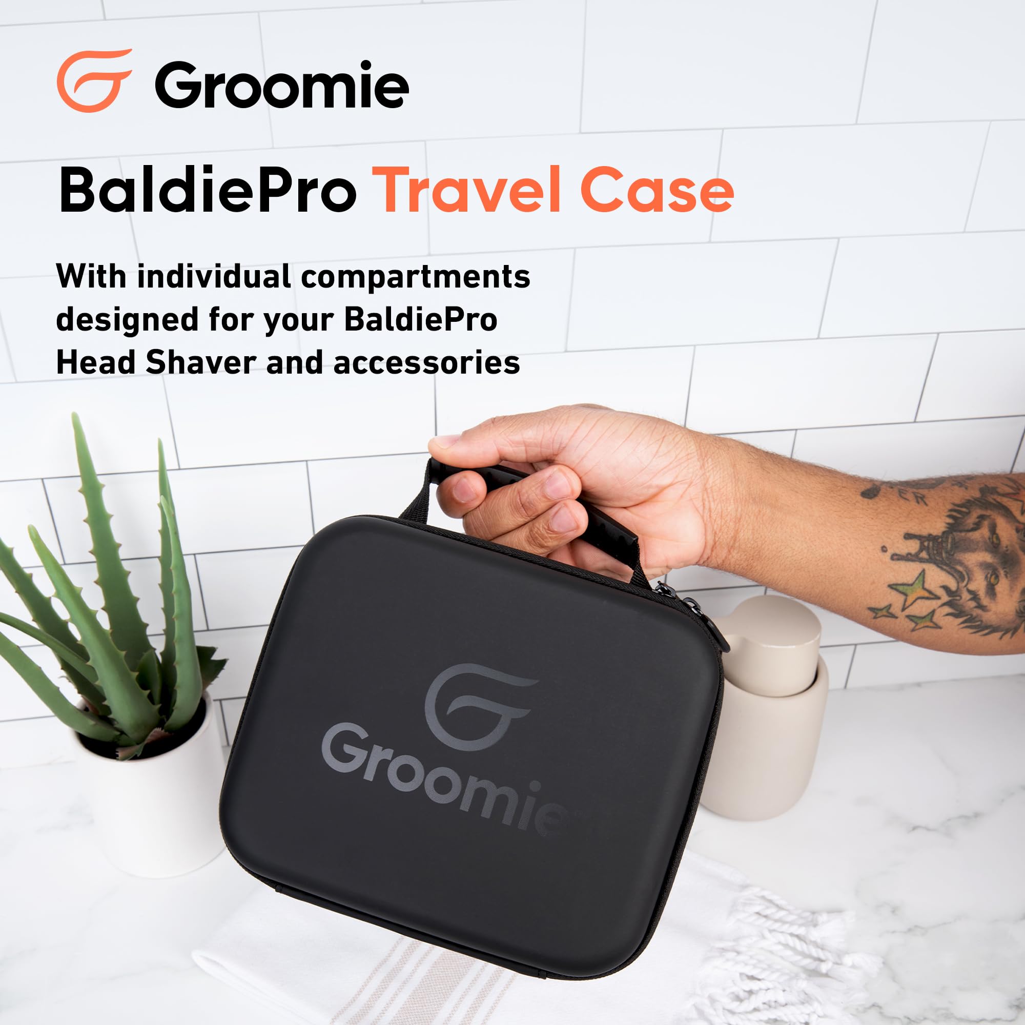 Groomie BaldiePro: cargador portátil dentro del estuche para carga rápida en viaje