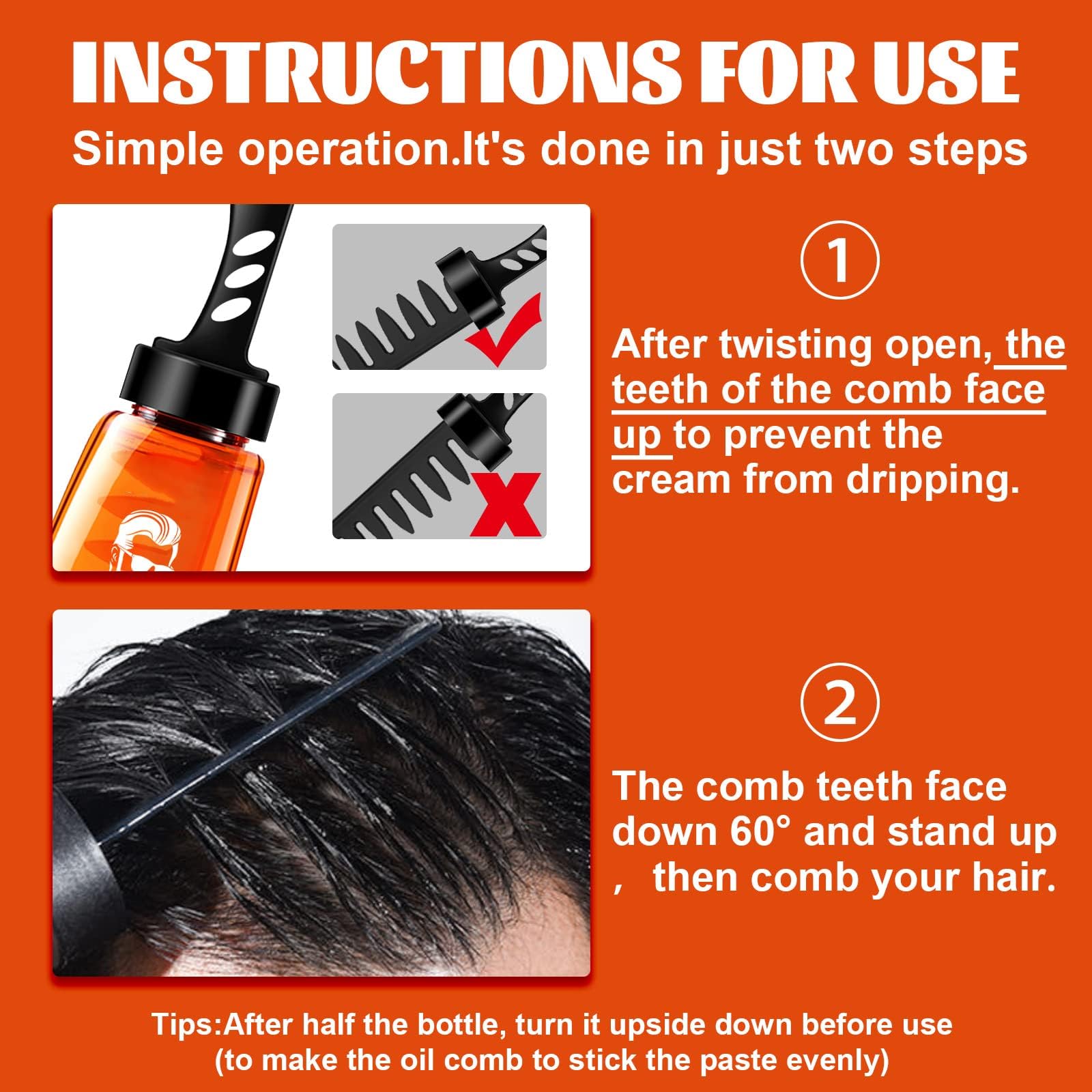 Grospe daily-use hair styling with built-in comb supports mess-free grooming.