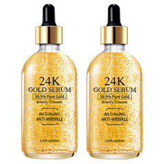 Grospe suero de oro 24K: botella elegante para aplicación suave.