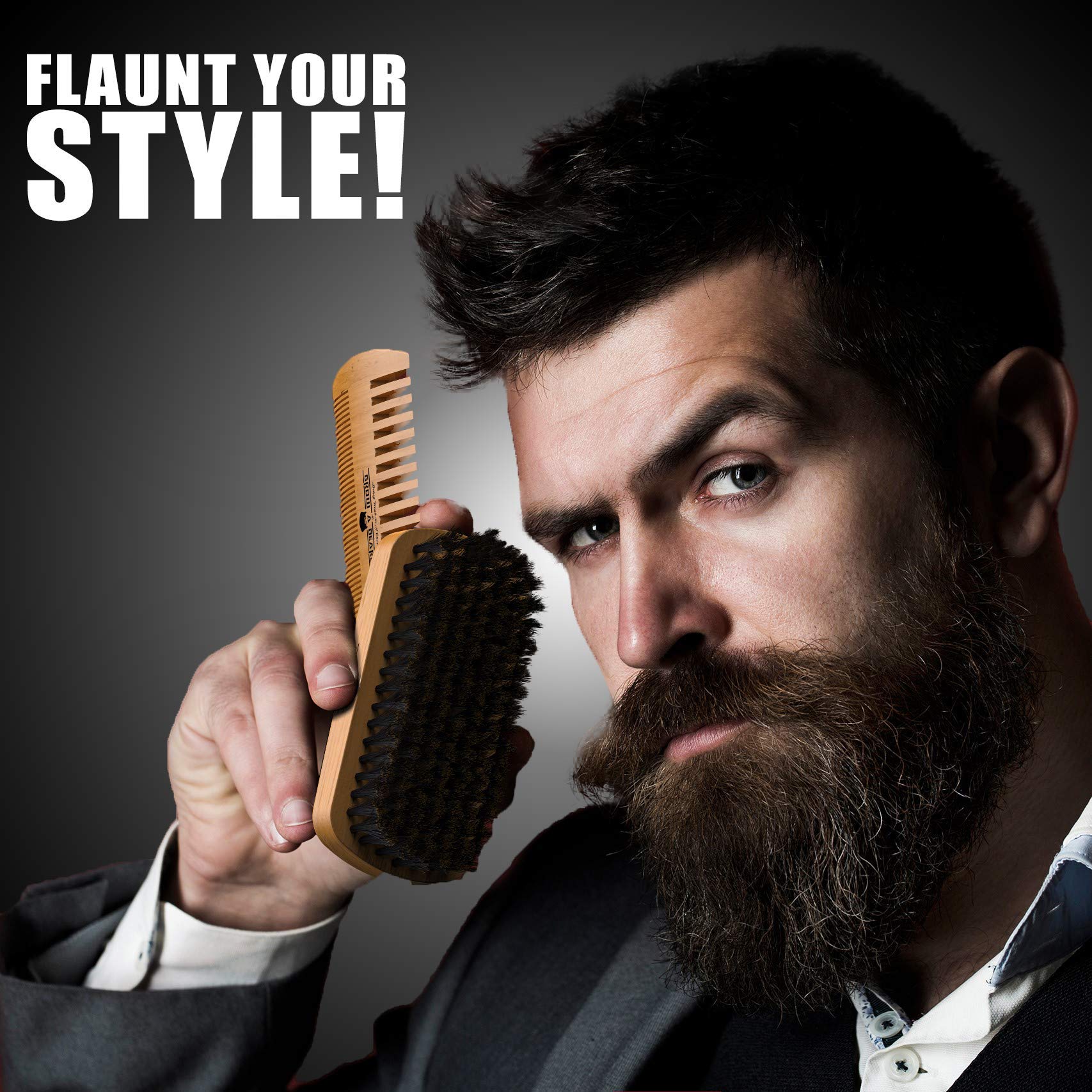 Grow Alpha Beard detalle de cerdas naturales de jabalí para nutrir la barba