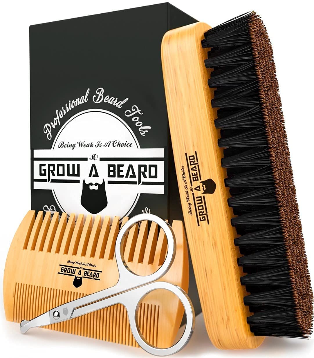 Grow Alpha Beard cepillo para barba, vista frontal, ideal para el cuidado diario