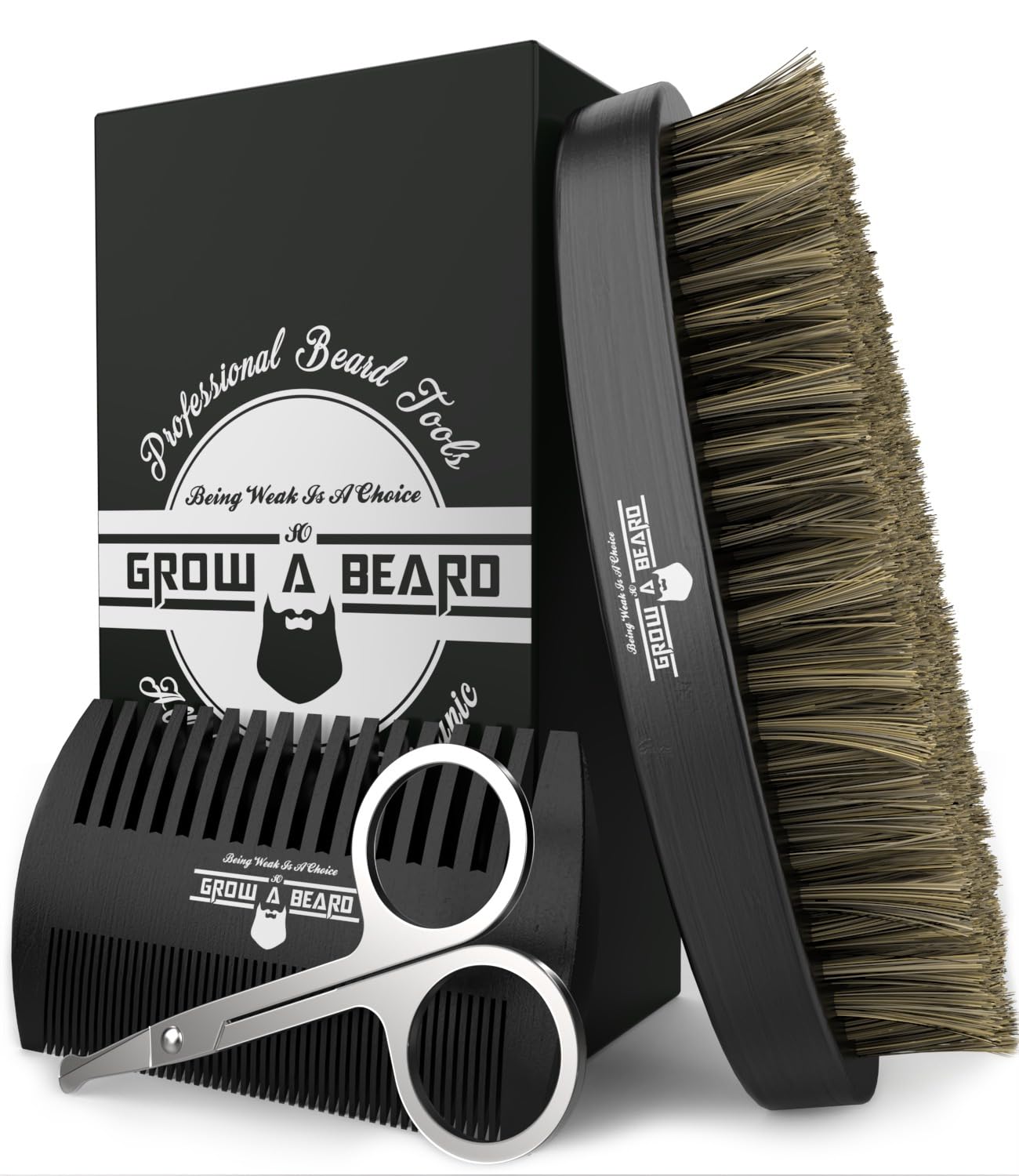 Grow Alpha Beard cepillo de barba con cerdas de jabalí para acabado suave