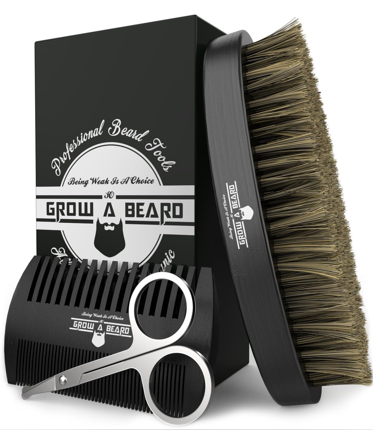 Grow Alpha Beard cepillo de barba con cerdas de jabalí para acabado suave