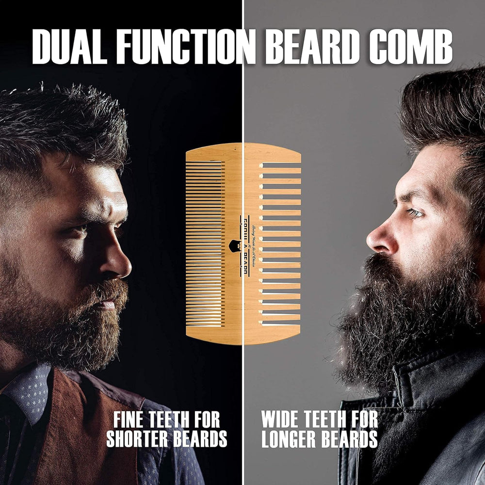 Grow Alpha Beard peine de doble acción de madera para desenredar