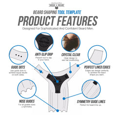 GROW ALPHA BEARD: guía de delineado preciso para mejillas y cuello.