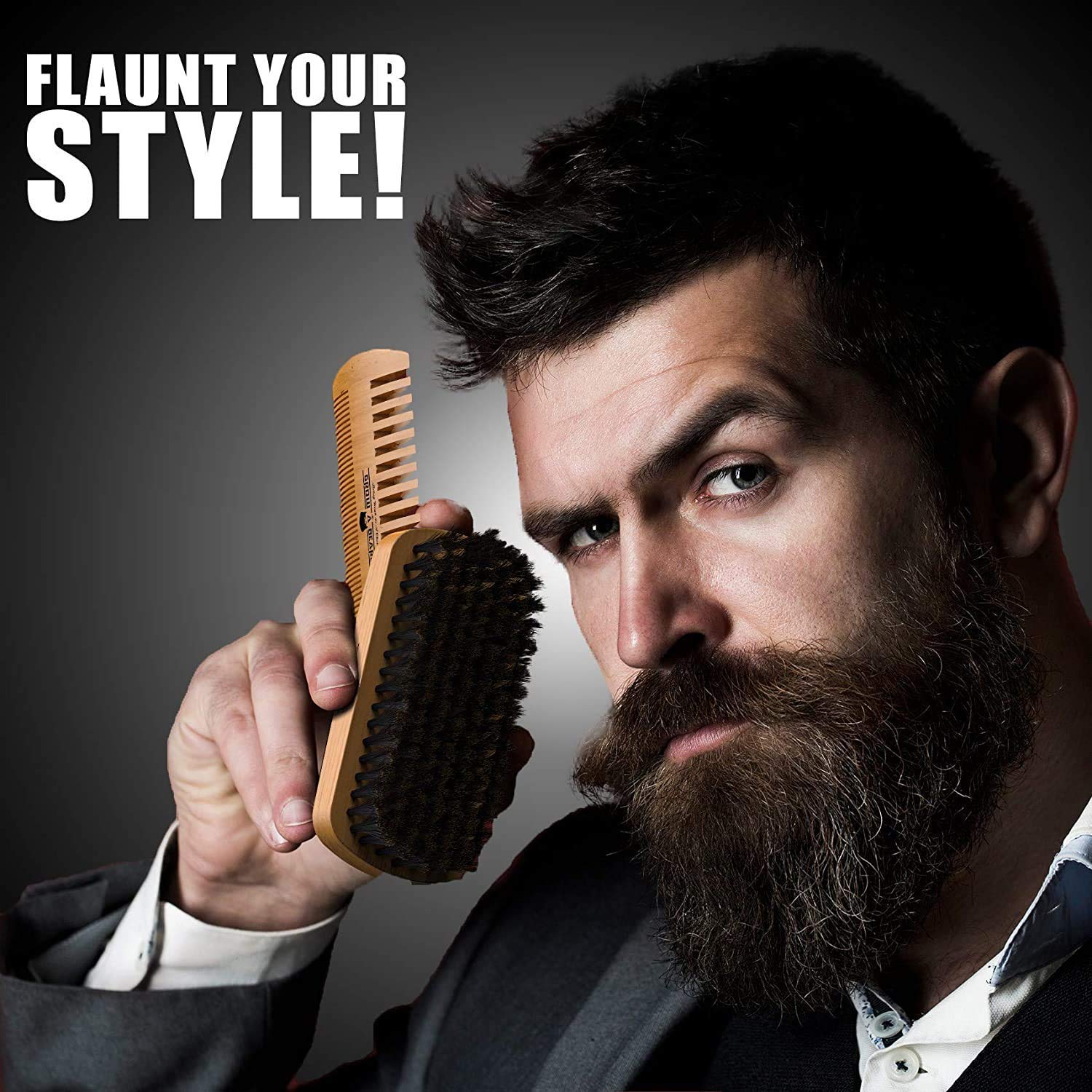 Peine GROW ALPHA BEARD para barba desenreda y reduce estática.