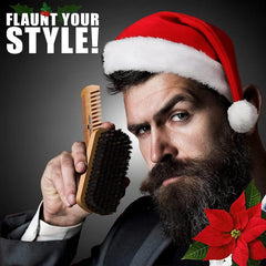 Peine de madera Grow Alpha Beard con acción dual para desenredar