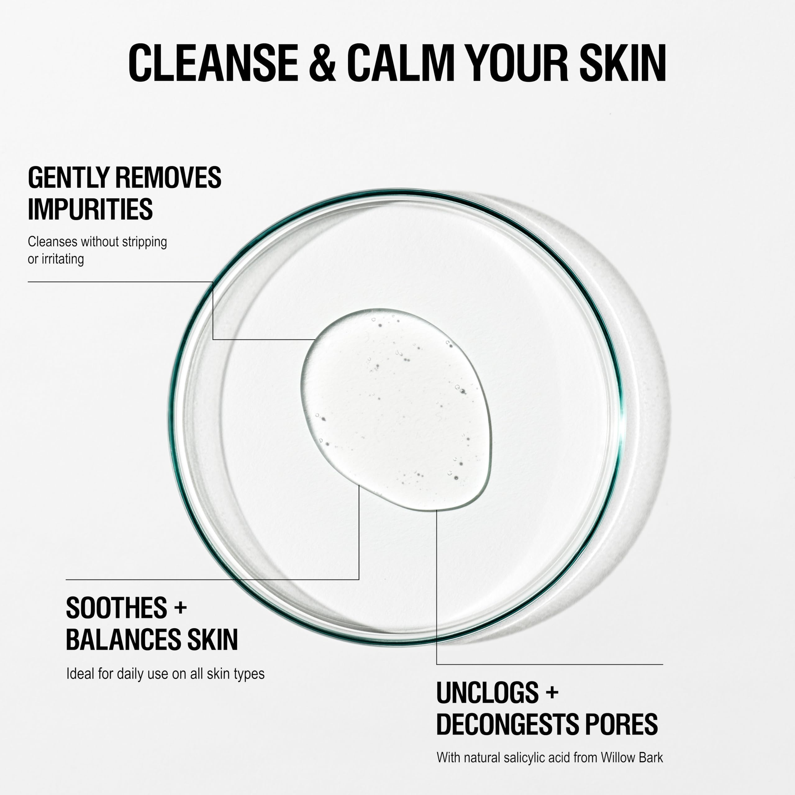 Grown Alchemist Gentle Gel Facial Cleanser, textura gel suave, sensación ligera durante la limpieza.