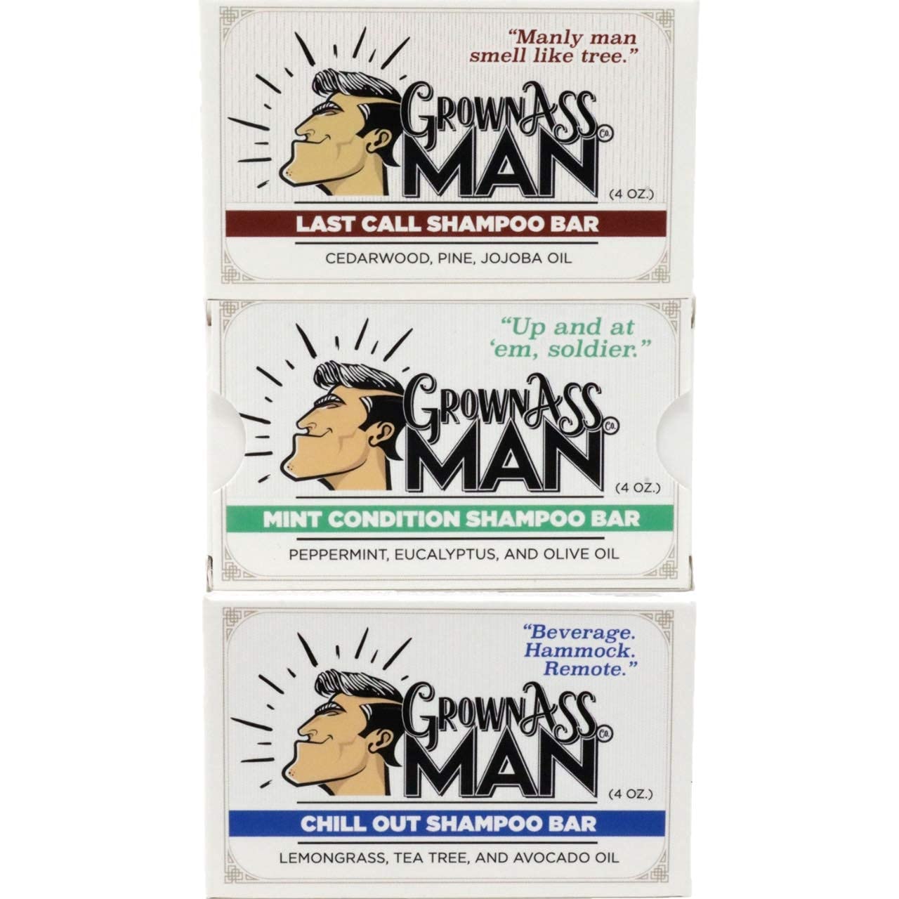 Grown Ass Man Co espuma rica cubriendo cada hebra para limpieza.