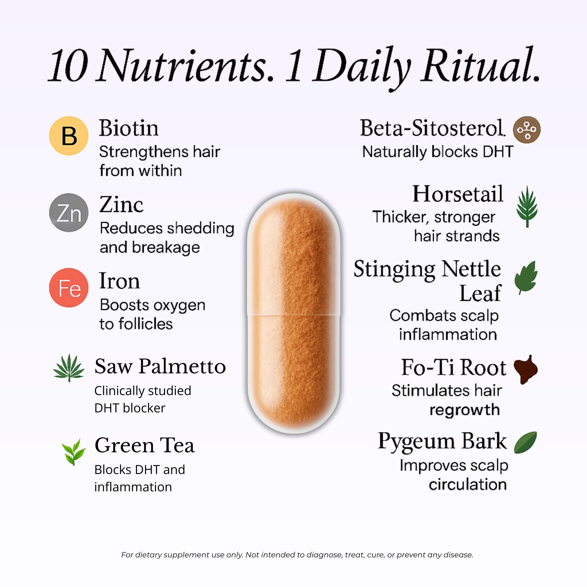 Etiqueta de GROWPLEX Complex10 muestra ingredientes clave para cabello saludable.
