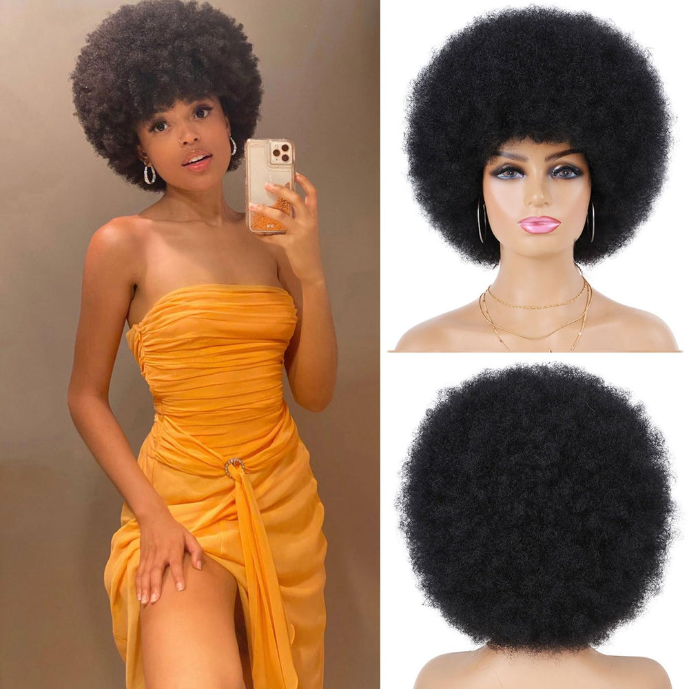 G&T Wig 70s Afro con densidad natural para un look más realista