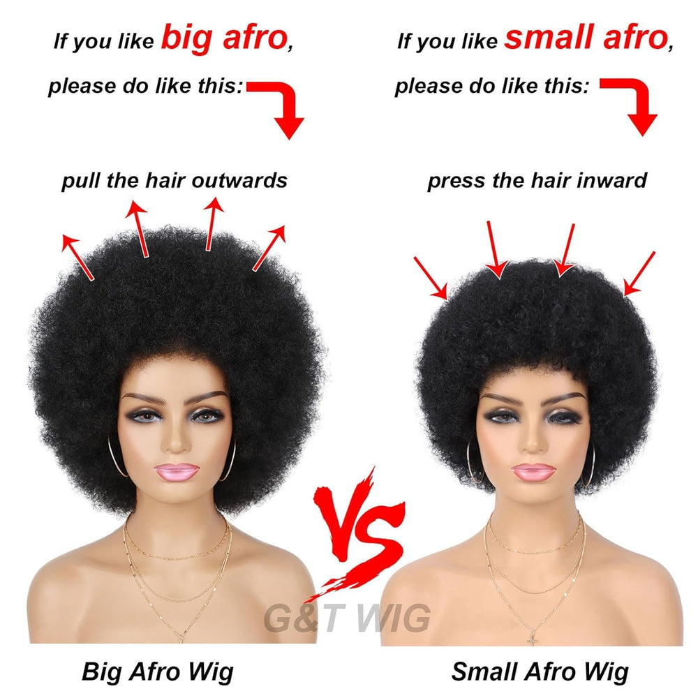 G&T Wig 70s Afro con textura suave para tacto agradable