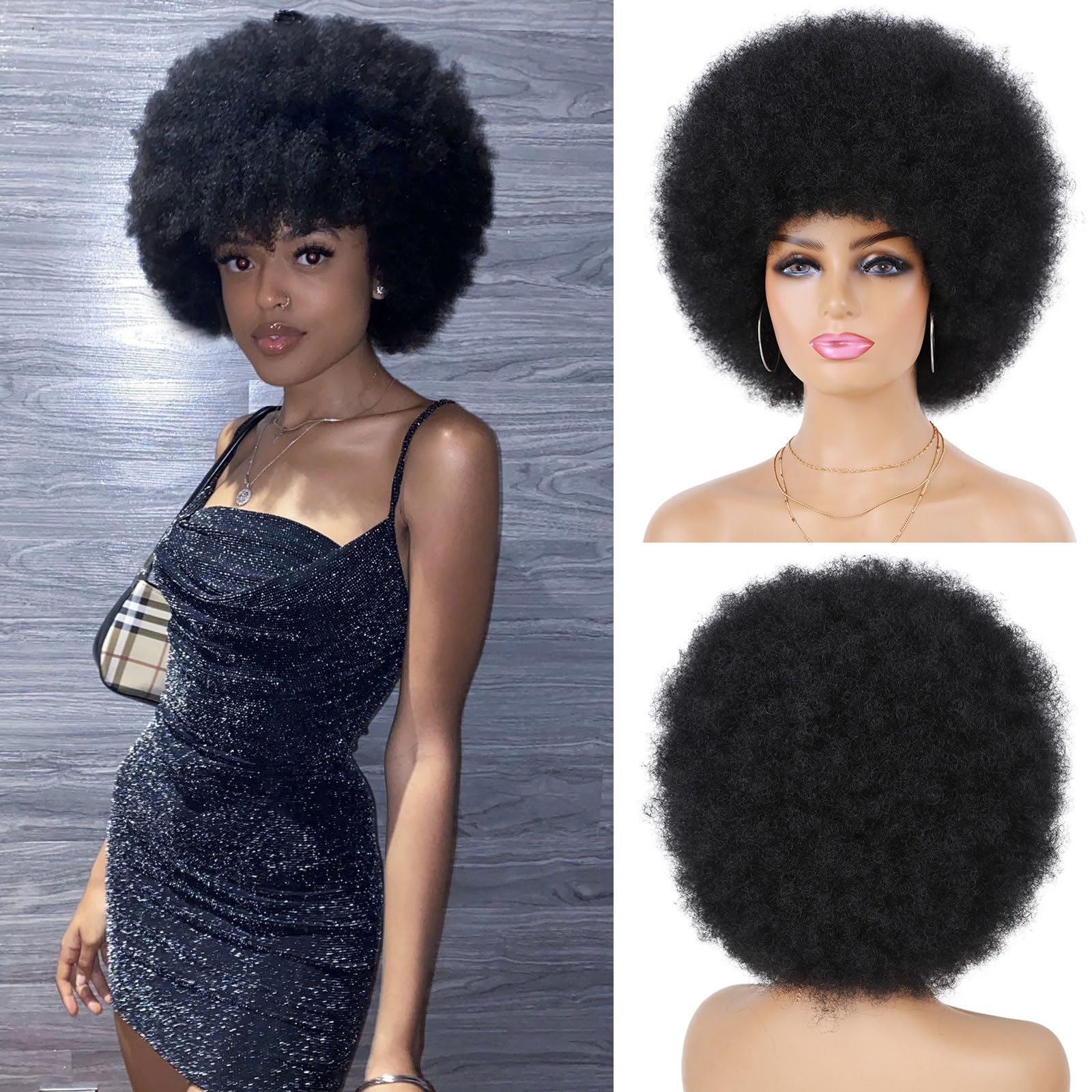 G&T Wig 70s Afro transpirable para uso diario