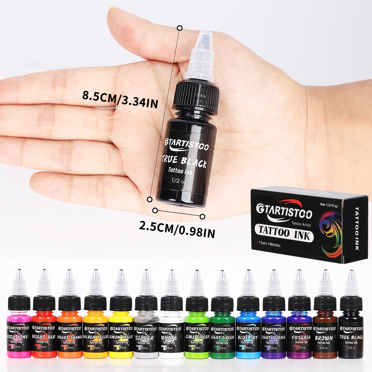 GTARTISTOO aplicación suave de tinta, retiene color con facilidad.
