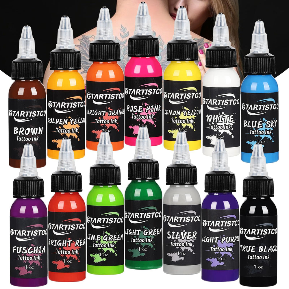 GTARTISTOO encre tatouage 14 couleurs 30ml pour des couleurs vibrantes et durables
