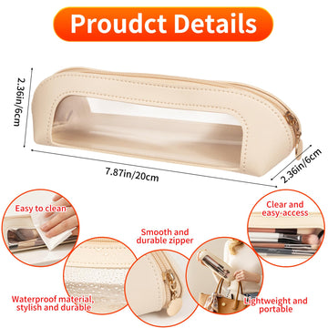 Gthiely bolsa maquillaje PVC/cuero, resistente al agua para uso diario.