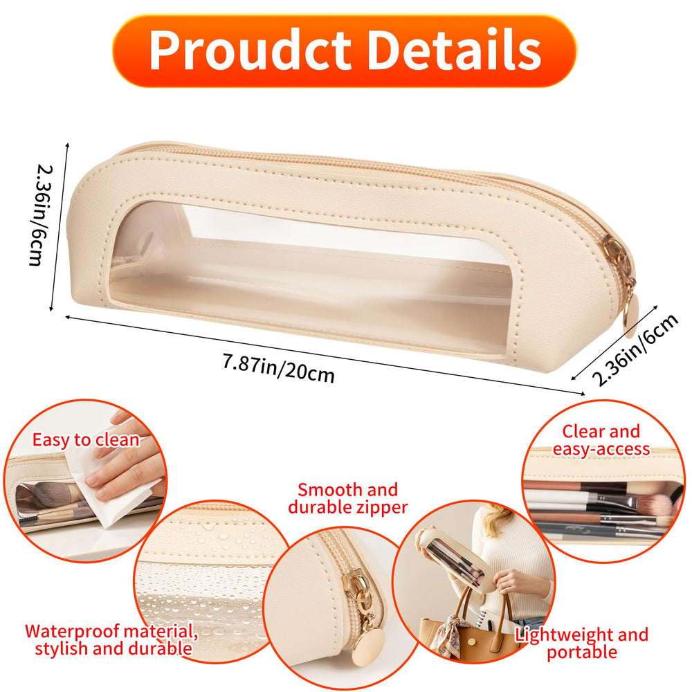 Gthiely bolsa maquillaje PVC/cuero, resistente al agua para uso diario.