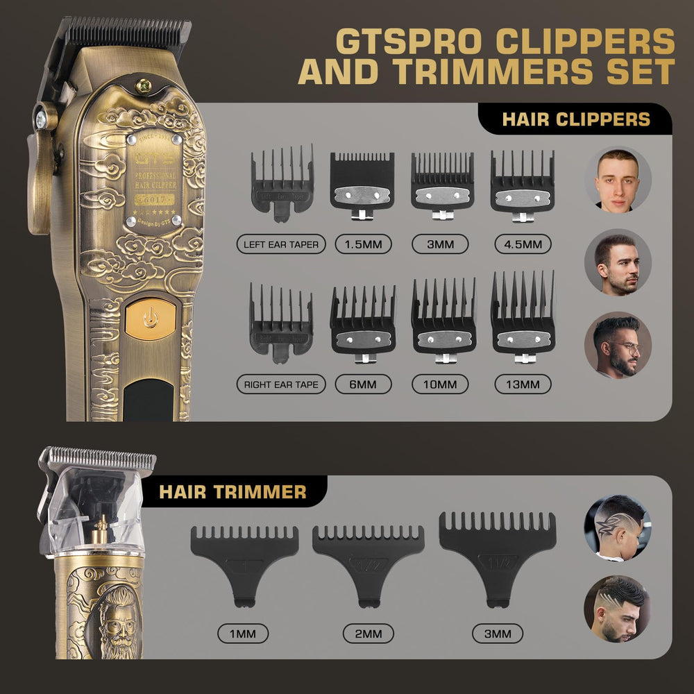 Capa de barbería y peines para diferentes longitudes con GTS PRO