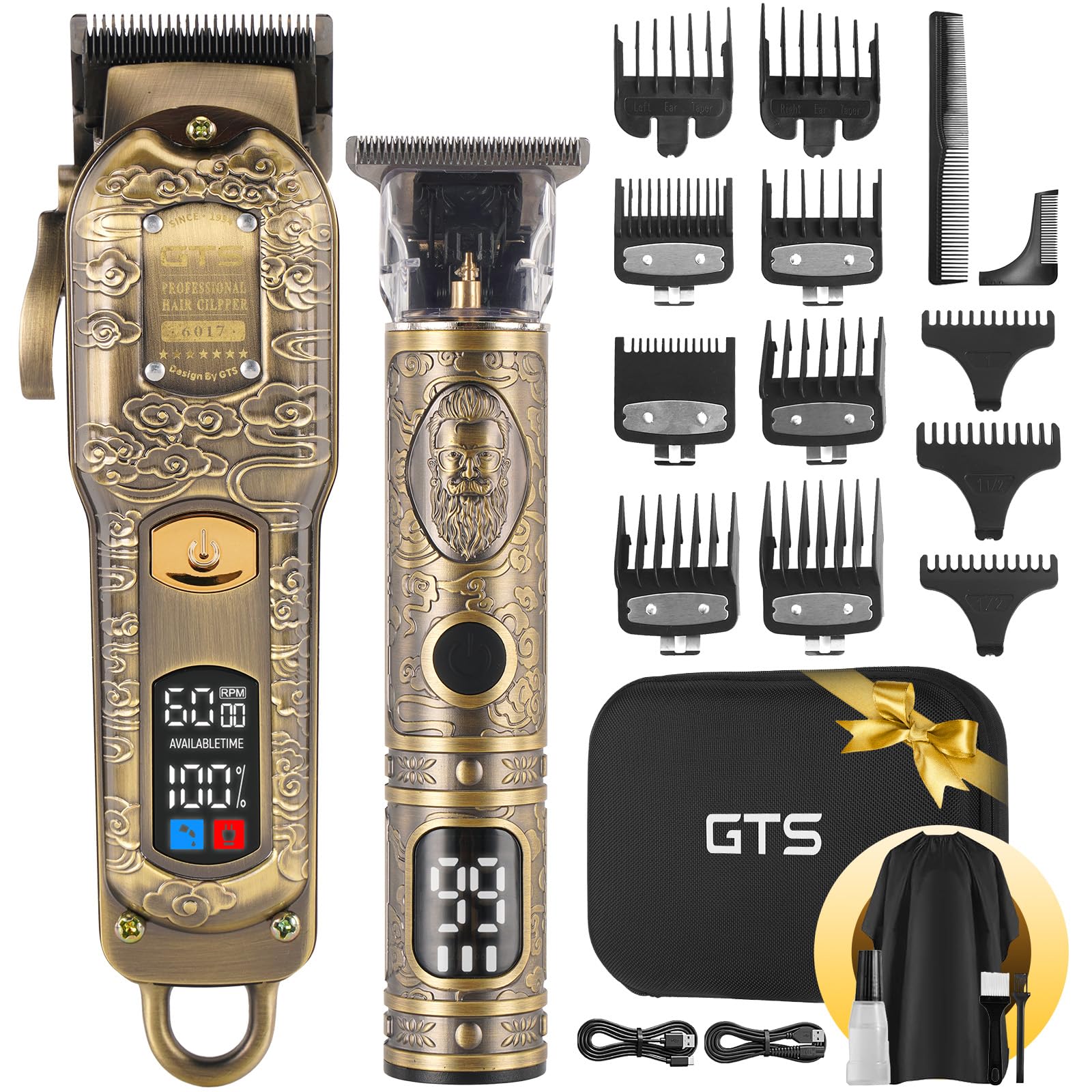 Conjunto GTS PRO de cortapelos profesional para cortes precisos en casa