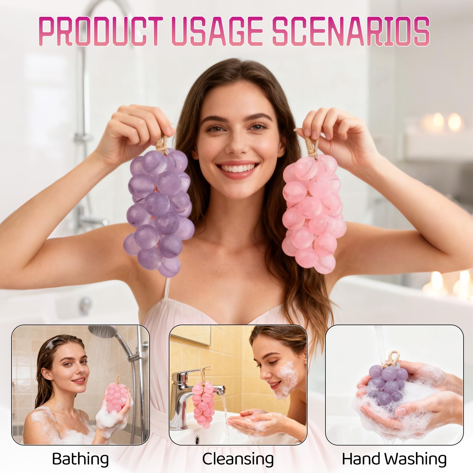 Gtyuoo Jabón en cuerda para ducha, diseño decorativo que refresca el baño.