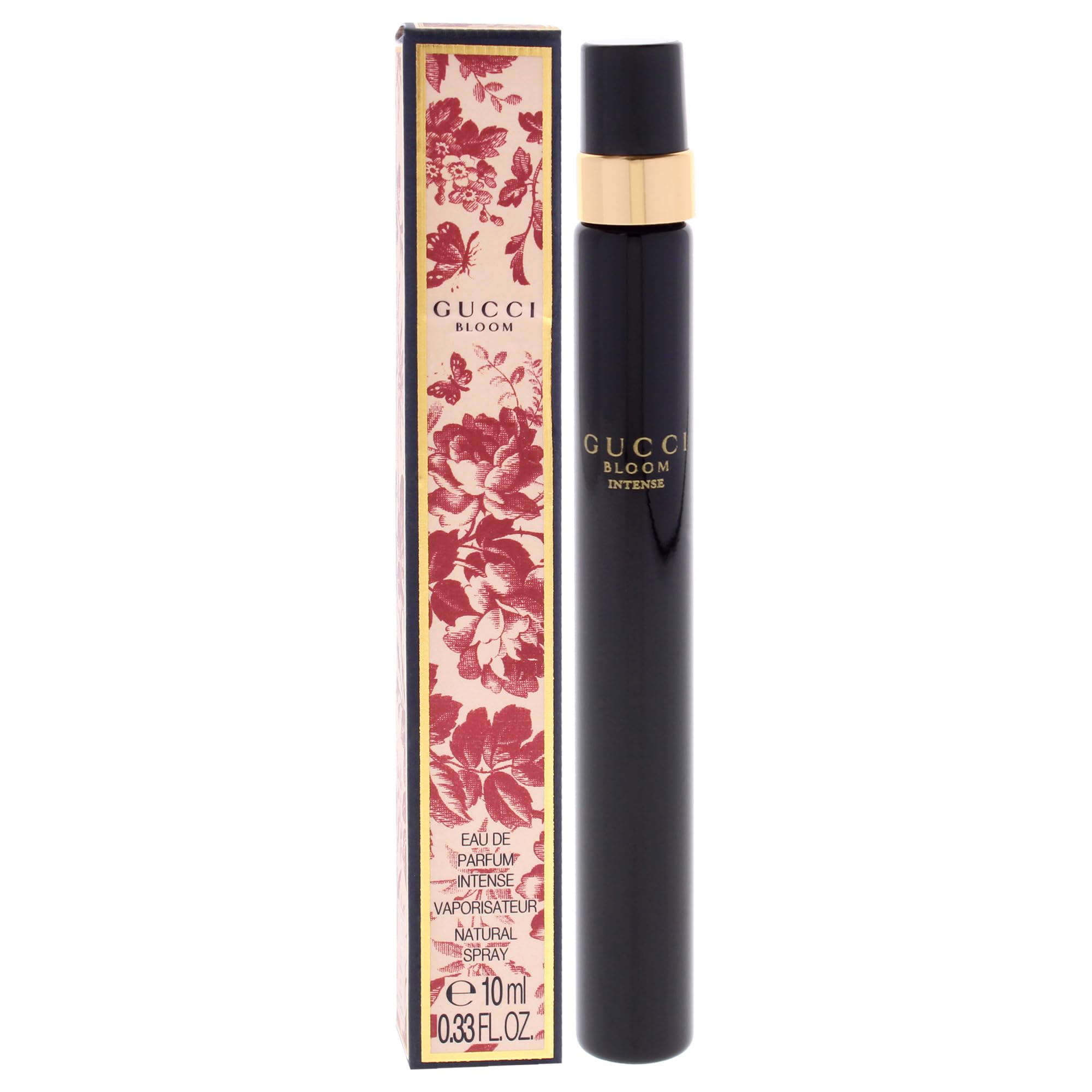 Gucci Bloom Intense Mini EDP, caja de presentación, añade lujo a cualquier estuche.