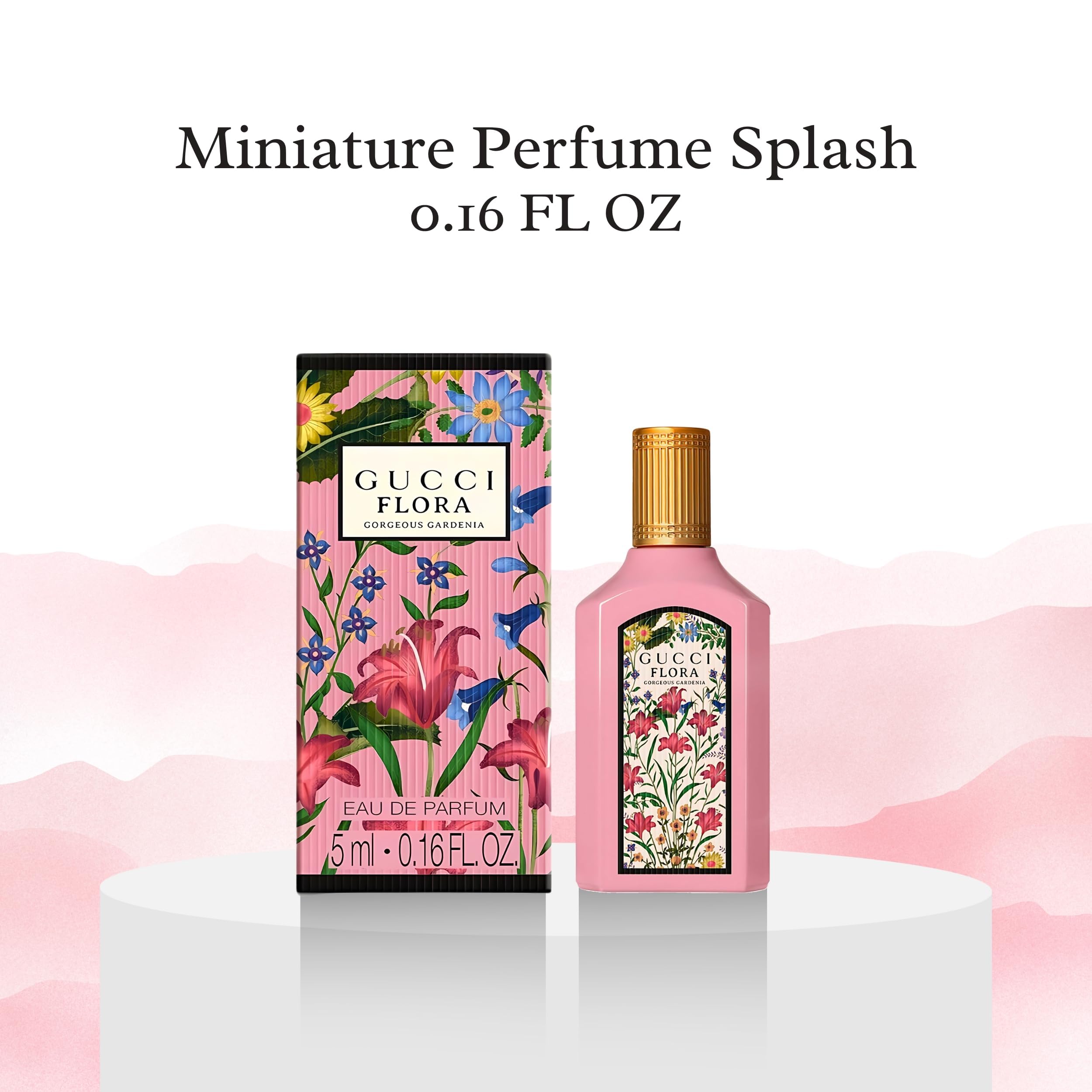 Gucci Flora mini frasco frontal, empaque elegante para uso diario.