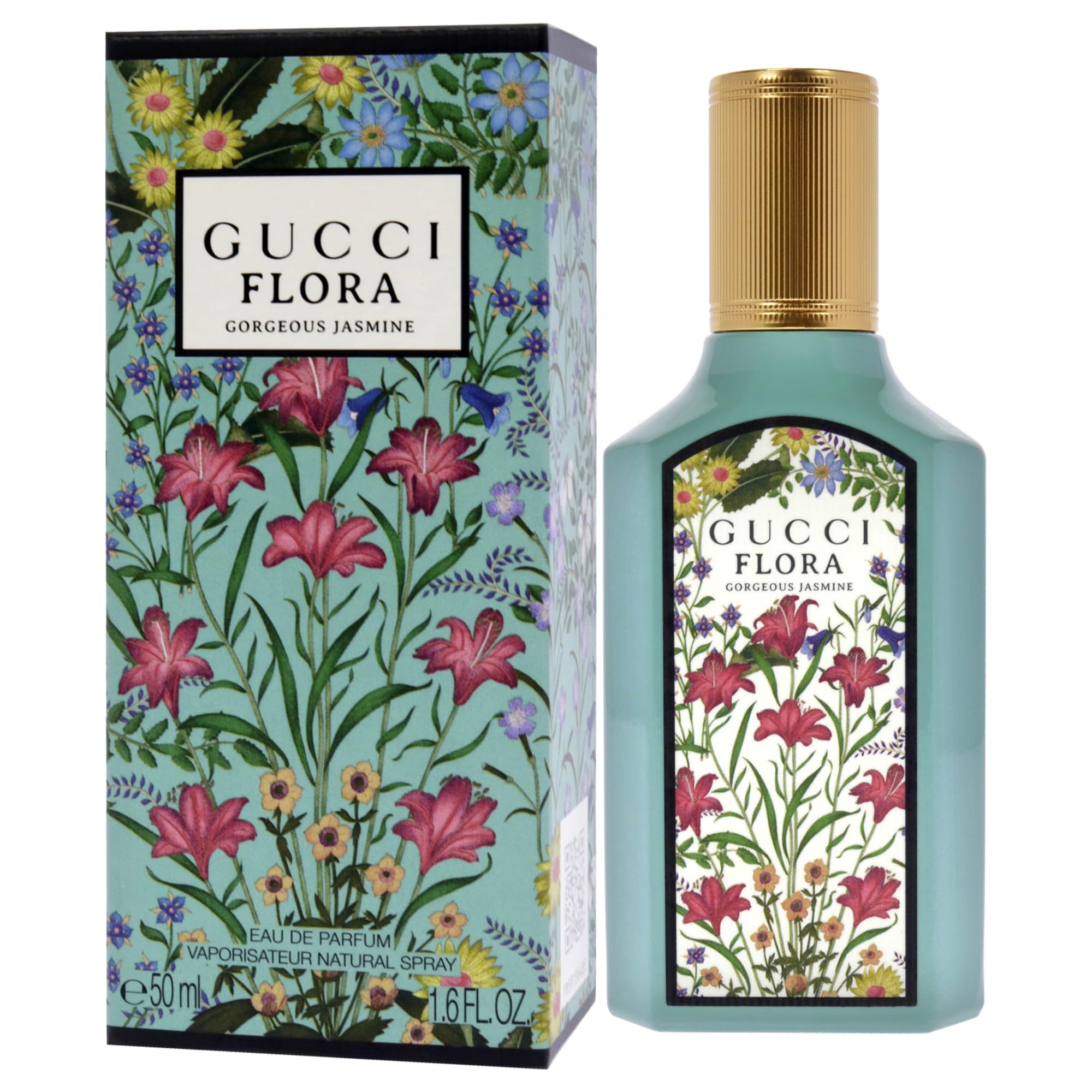 Gucci Flora Gorgeous Jasmine: empaque atractivo, ideal para regalo.