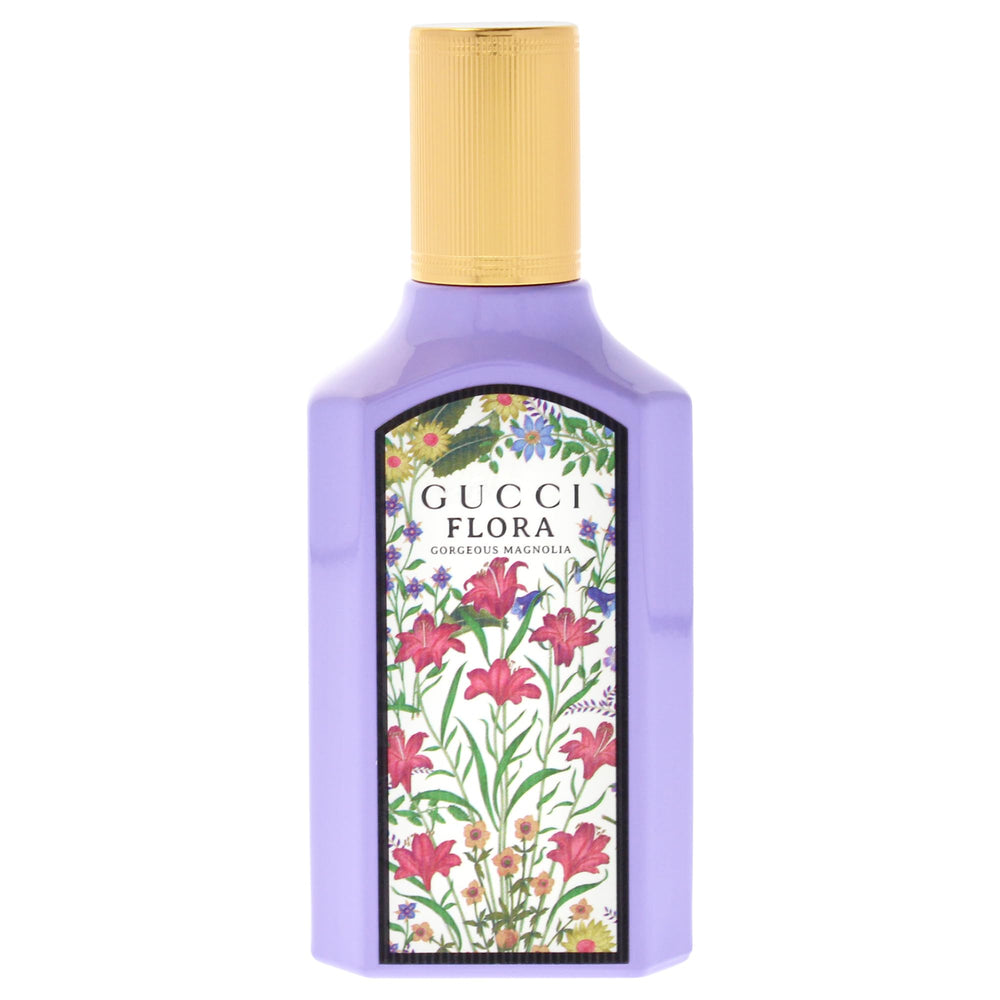 Gucci Flora Gorgeous Magnolia frasco dorsal, diseño elegante para uso diario