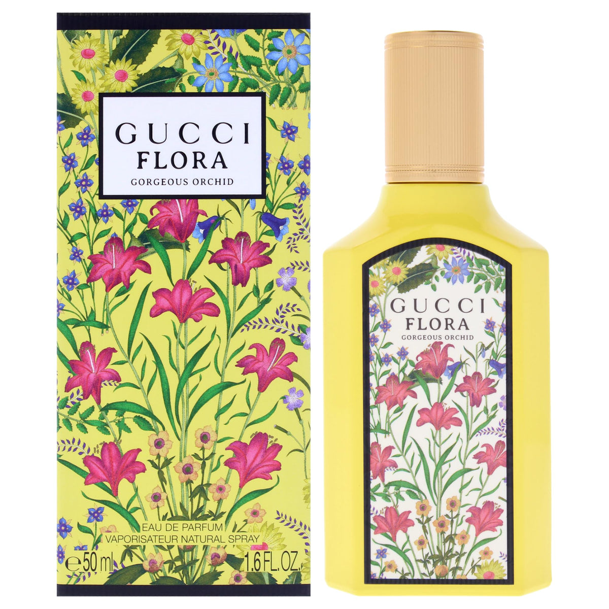 Gucci Flora Orquídea Espectacular: frasco elegante para uso diario con aroma floral suave
